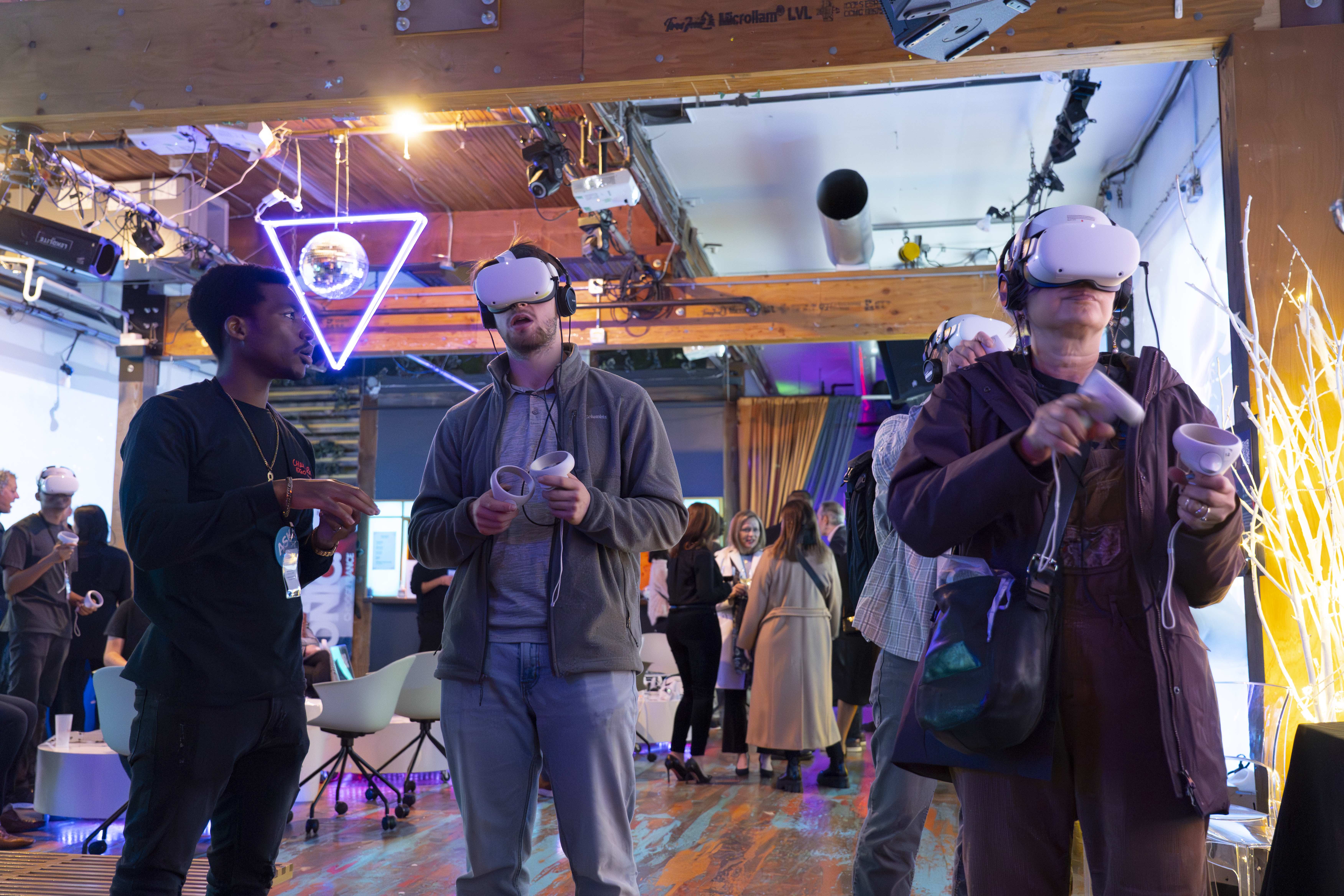 People in VR Headsets at V-Unframed
