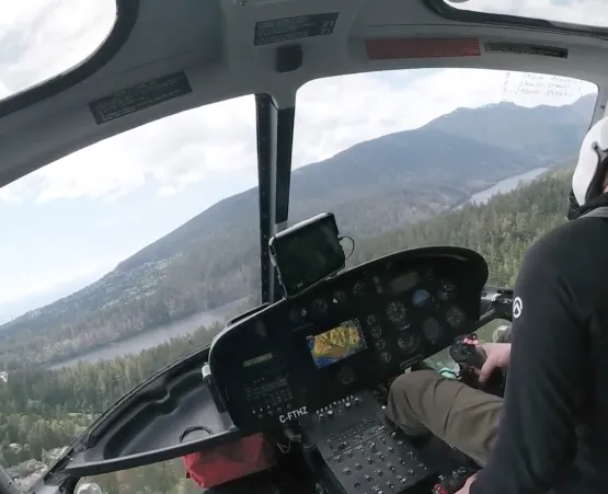 VR view inside a helicopter