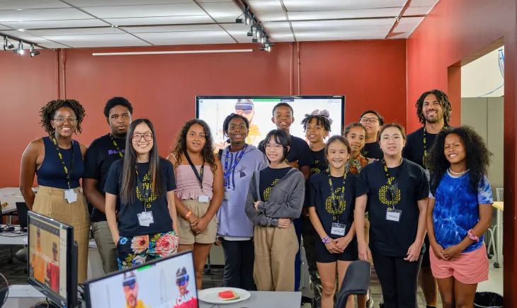 Ethos lab summer bootcamp group of students and educators